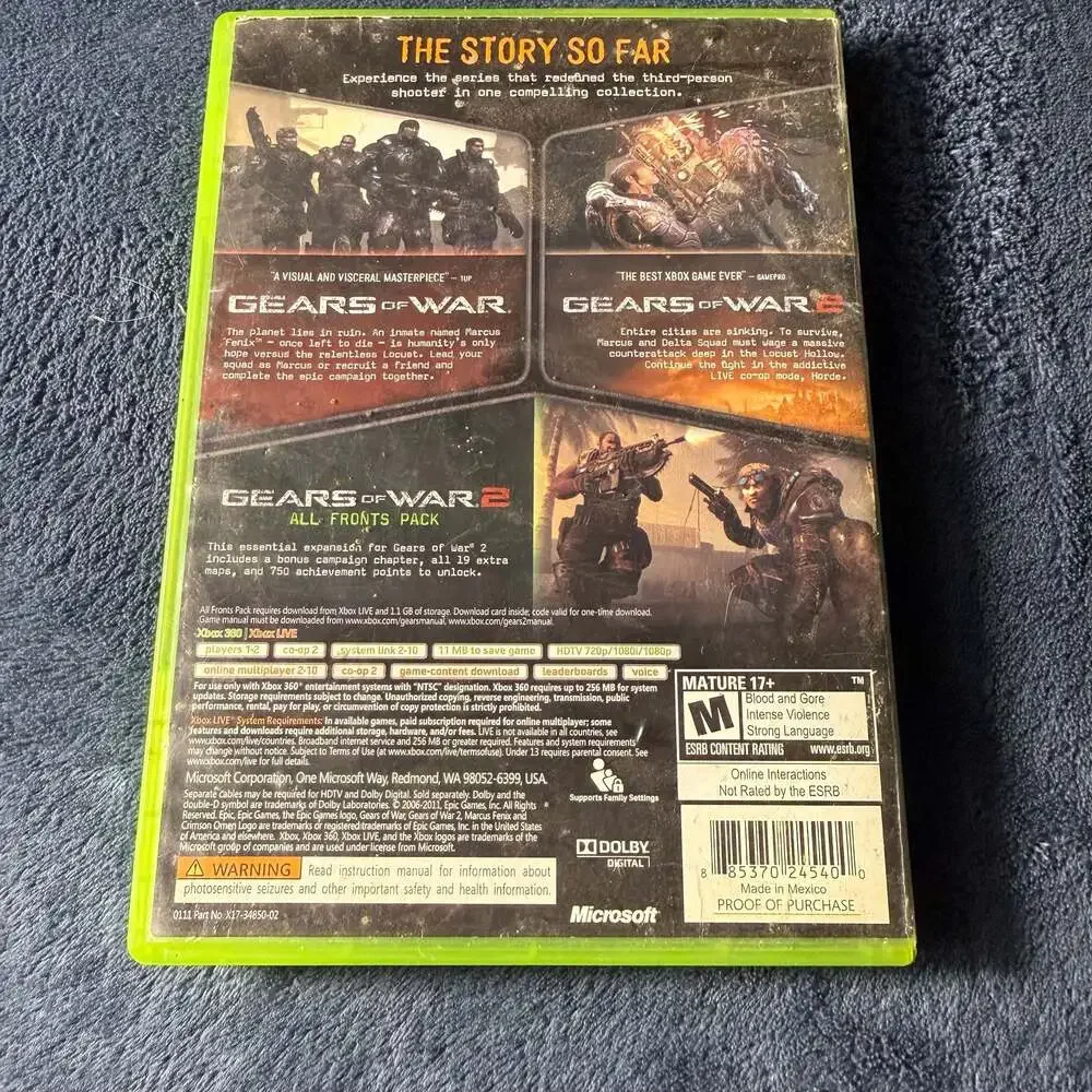 Gears of War Triple Pack Xbox 360 Video Game